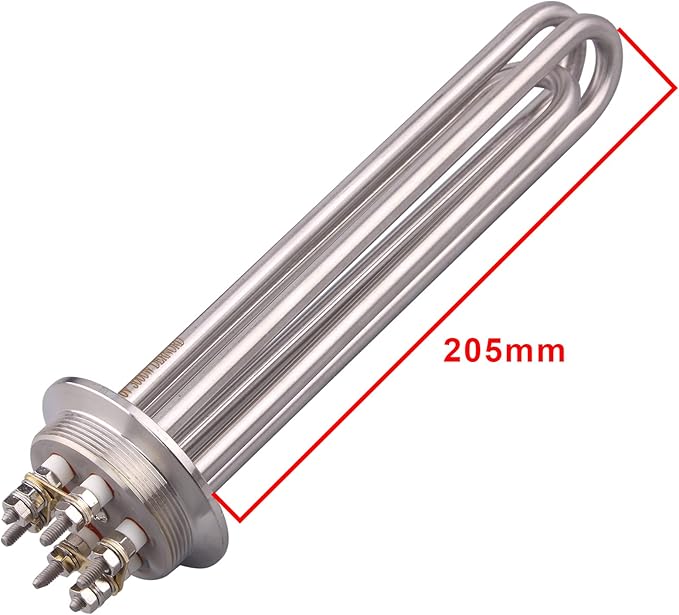 DERNORD 2 Inch Tri-Clamp 240V Water Heating Element Immersion U Type Electrical Brewing Boiler Heater (240V 3000W)
