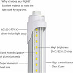 4ft T8 LED Tube Lights,36W 3600lm,White 6500K,R17d Base,45.8 inches End to End,60W F48T12 Fluorescent Bulb Replacement,Ballast Bypass,Dual-Ended Connection,Sign,Shop Lighting,Pack of 10