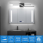 SOLFART Bathroom Lights Over Mirror Dimmable 32 Inch Modern Black Vanity Lights for Bathroom LED Vanity Lighting Fixtures