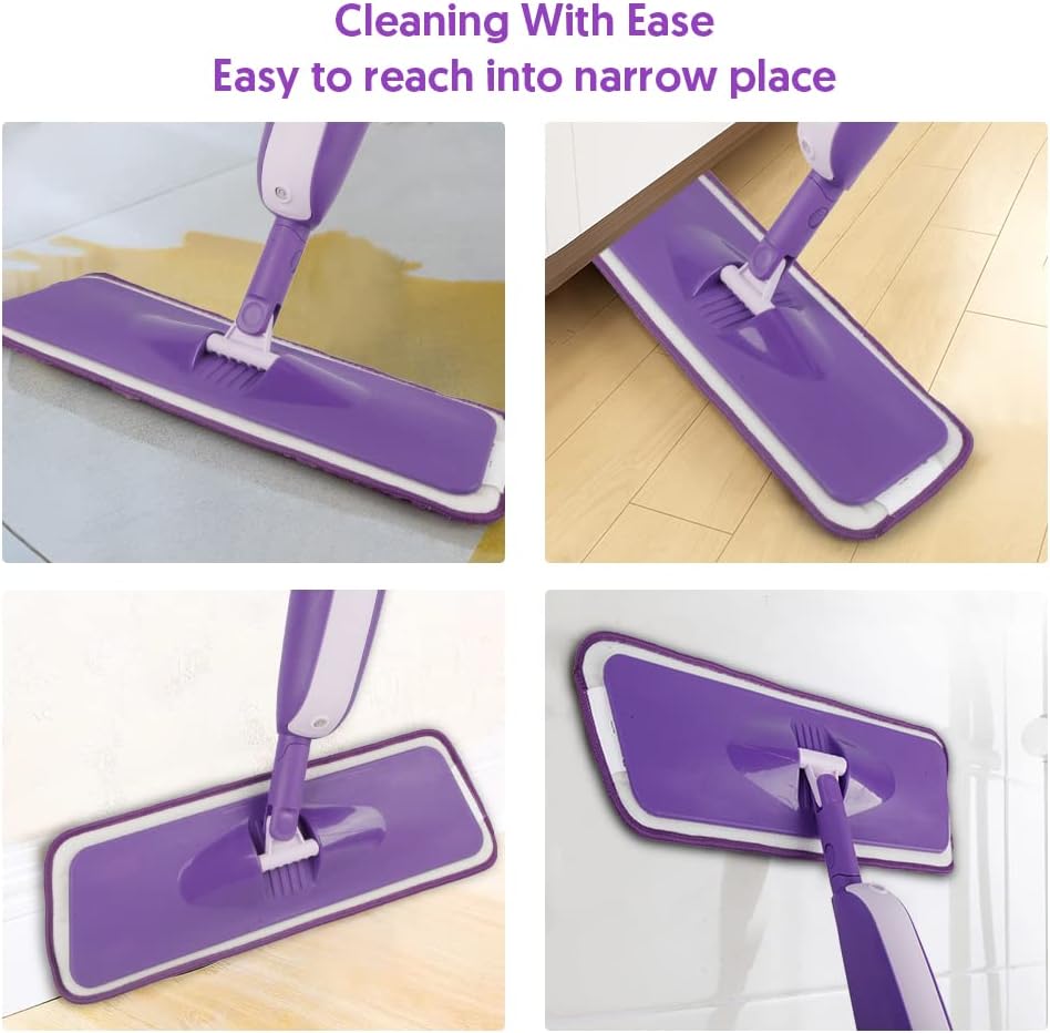 Spray Mops for Hardwood Floor Cleaning: MEXERRIS Wet Mops with 2 Bottles - 3 Reusable Washable Pads Fit for Swiffer PowerMop - Microfiber Wood Floor Mop for Wood Laminate Ceramic Tiles
