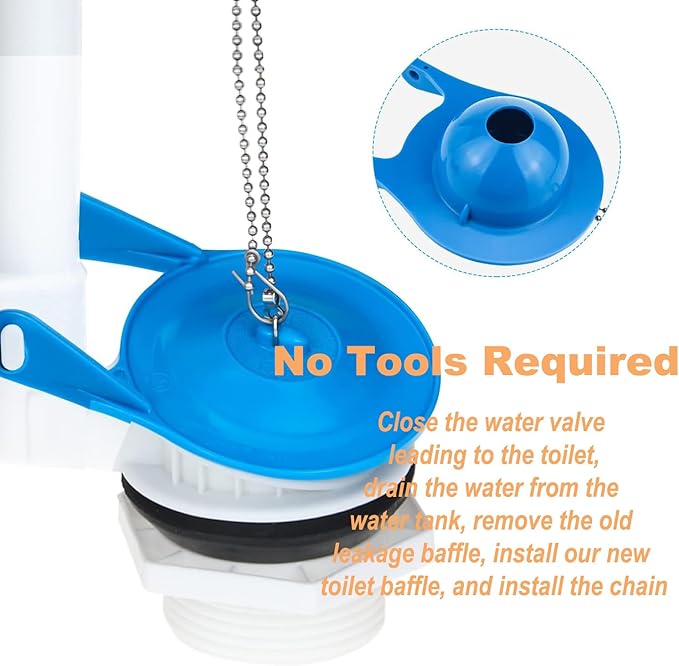 Gerber Toilet Flapper, Upgraded 3 Inch Flapper Replacement for Gerber 99-788 with Stainless Chain & Long Lasting Rubber Water Saving, 2-Pack