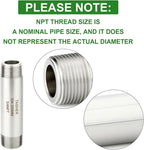 TAISHER 2PCS Stainless Steel Pipe Fittings, 3/4" NPT Male x 3/4" NPT Male Threaded, 8" Length Thickened Nipple Cast Pipe