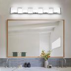 SineRise LED Modern Bathroom Vanity Light Fixtures (5-Light, 40-Inch, 6000K), Chrome Modern Acrylic Bathroom Wall Lighting Fixtures Over Mirror