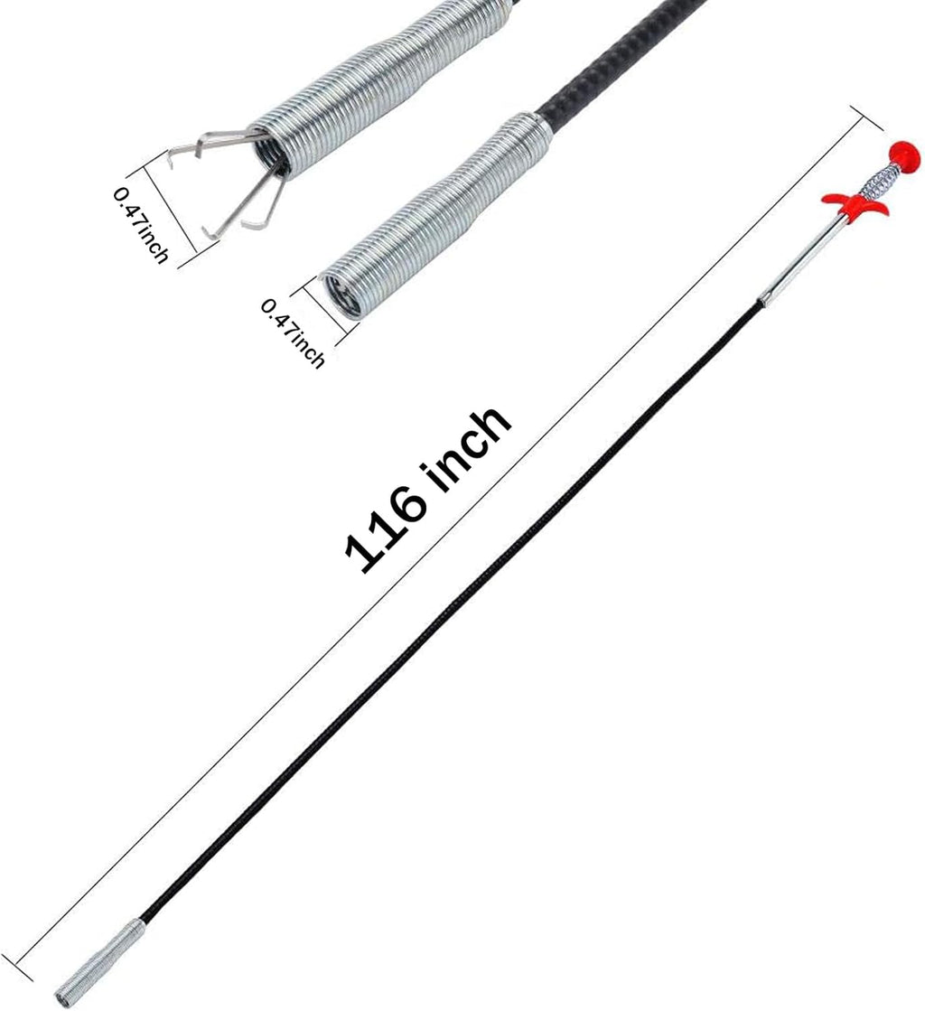 Drain Snake,116 Inch Flexible Grabber Claw Pick Up Reacher Tool,Drain Clog Remover - Gutter Cleaning Tools for Home Sink, Bathroom Tub,Drain, Toilet, Tight Spaces