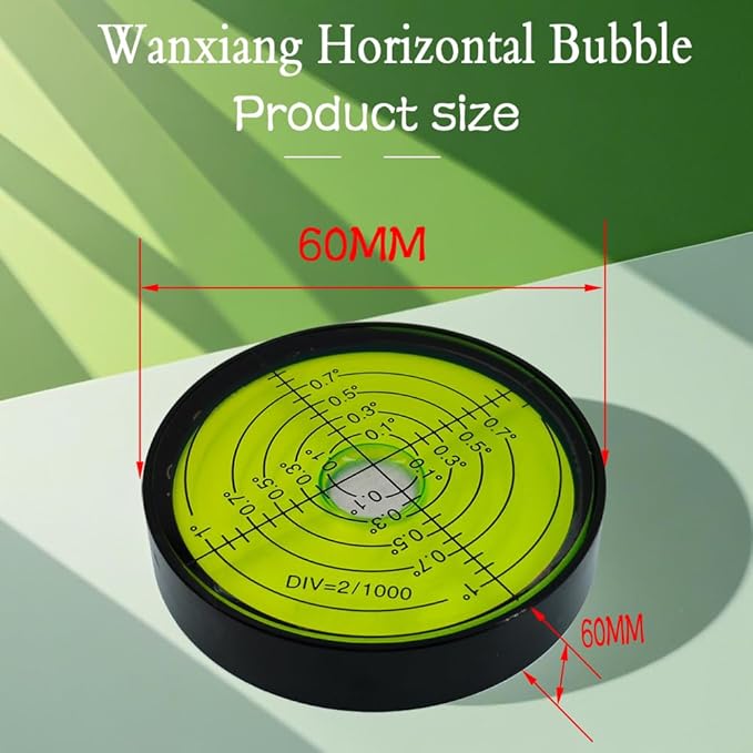 6'/2mm Point high Precision Universal Level Bubble Metal Bubble Water Leveler Cross Gauge Small Household (Black Green)