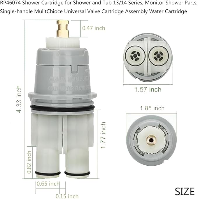 RP46074 Shower Cartridge for Shower and Tub 13/14 Series, Monitor Shower Parts,Single-handle MulitChioce Universal Valve Cartridge Assembly Water Cartridge