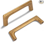 20 Pack 3.75 Inch(96mm) Hole Center Modern Antique Brass Cabinet Pull Handle Timeless Vanity Drawer Pull Handle Classic Cabinet Hardware for Kitchen Dresser Bathroom, Screws Included, A-Brass(3.75x20)