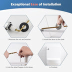 iFealClear Universal Metal Toilet Handle Replacement Kit, Front Mount Toilet Tank Flush Lever Handle with Stainless Steel Chain, Solid Brass Toilet Trip Lever Fits Most Toilets, Easy Install, Chrome