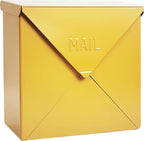 NACH Mailboxes for Outside Wall Mount, 12 x 12 x 4.8 inch Yellow Mail Boxes for House Outside, Waterproof Mailboxes for Outside - Chicago Style Mail Box