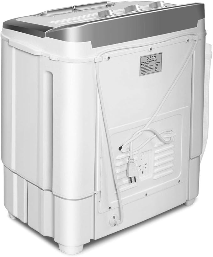 Giantex Portable Washing Machine, 13lbs Washer and Spinner Combo, Semi-Automatic Laundry Clothes Machine, Compact Twin Tub Mini Washer for Apartment Camping Dorms RV
