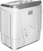 Giantex Portable Washing Machine, 13lbs Washer and Spinner Combo, Semi-Automatic Laundry Clothes Machine, Compact Twin Tub Mini Washer for Apartment Camping Dorms RV