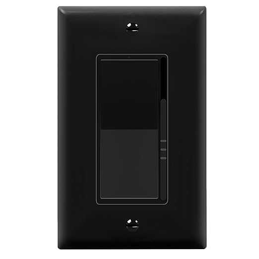 TOPGREENER Kalide Dimmer Light Switch, LED Dimmer Switch, Full Range Dimming, Single Pole/3-Way, 120VAC, 60Hz, 300W LED/CFL, Neutral Wire Not Required, Wall Plate Included, Black