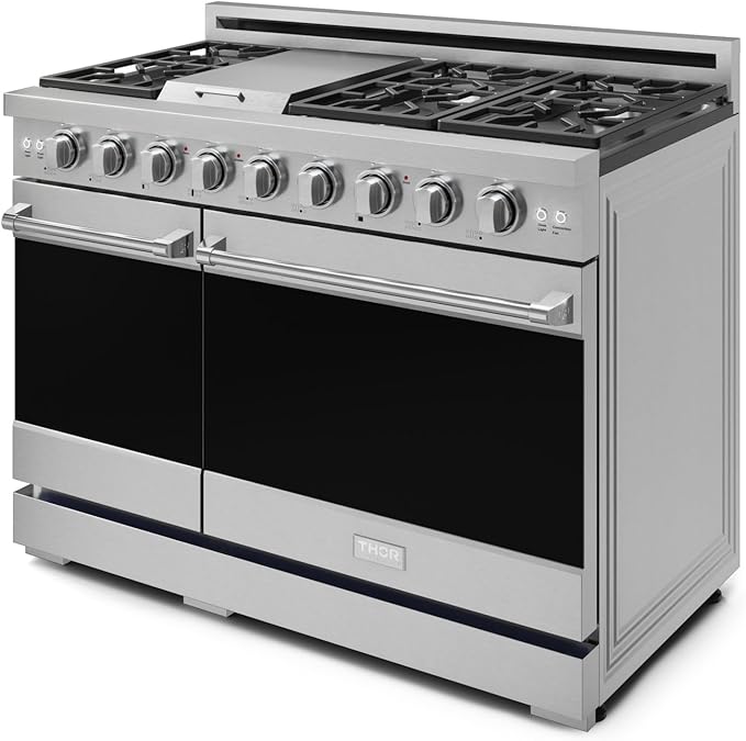 Gordon Ramsay by THOR Kitchen 48 Inch Professional Liquid Propane Range with Tilt Panel Touch Control in Stainless Steel