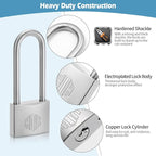 HOX Marine-Grade Rustproof Padlock, Stainless Steel Shackle & Chrome-Plated Brass Body, Weatherproof Outdoor Lock, 2.5-Inch Long Shackle (6 Pack)