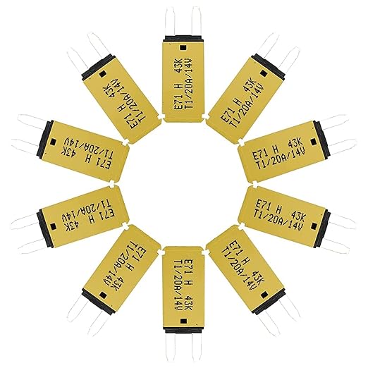Automatic Reset ATM Mini Circuit Breaker Car Protector Blade Fuses Assortment Kit 10pcs DC14V E71 T1 20 Amp