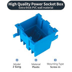 5 Pack 2 Gang Old Work Retrofit Standard Switch/Outlet Wall Electrical Box, 25 Cu.in. PVC 2 Gang Junction Box, 4-1/4-Inch Length by 3-2/3-Inch Width by 4-1/4-Inch Depth, for Constructions