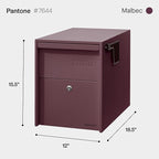 Adoorn Lockable Post Mount Mailbox |Large Malbec, Size 12 x 12 x 18.5 (HxWxD) Anti-Theft Locking Mailbox with 2 Keys, Modern Mailbox with Flag, Weatherproof Mailboxes for Outside