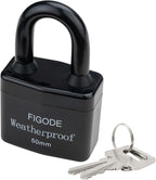 FIGODE® Outdoor Waterproof Padlocks, Covered Heavy Duty Laminated Steel Locks, Large Sturdy Locks, 2.2 in. Wide, 3 Locks Same Key, Standard Shackle