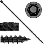Jake Sales #14 X 5 Heavy Duty Black Timber/Log/Landscaping Wood Screws - Exterior Coated Heavy Duty Screws. 10 x 50 Count Boxes - 500 Screws