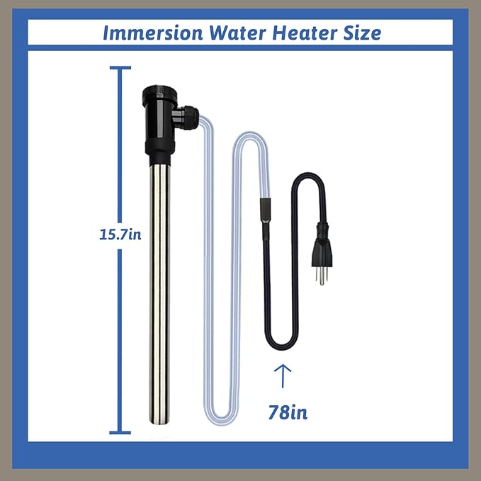 1500W Submersible Water Heater Portable Electric Pool and Hot Tub Immersion Water Heater with Temp Control, WiFi Timer for Bathtub, Spa, Swimming pool, above ground pool and Inflatable Pool