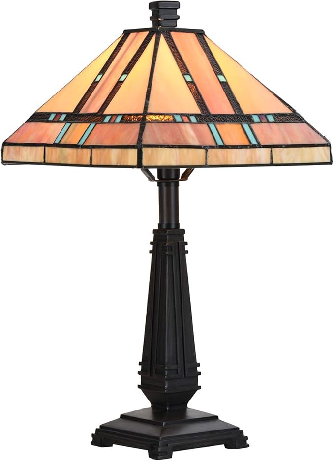 Bieye SS037 Lampshade Support with Finial for Tiffany Style Stained Glass Floor Lamp Table Lamp (G3/8 110mm Cube)