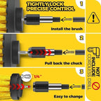 Holikme 22Pack Drill Brush Attachments Set,Scrub Pads & Sponge, Buffing Pads,Power Scrubber Brush,Car Polishing Pad Kit,Wax Applicator Pad,Car Cleaning Kit,Masonry Brushes,Cleaning Supplies