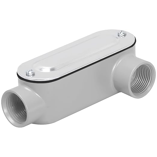 OHLECTRIC Heavy Duty Aluminum Rigid Threaded Conduit Body (LL-Type - ¾”) Service Entrance Elbow Conduit Bodies, Durable Conduit Fitting, Rustproof, Cover & Gasket Included Conduit Body Fitting