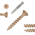Wood Screws #8 x 1-1/4’’, T25 Star Torx Drive Flat Head Deck Screws, Brown, 194Pcs (1lb)