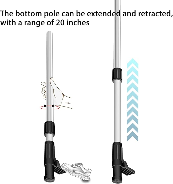 4.2m/13.77ft Multi-Function Laser Level Pole with 1/4" & 5/8" Threads - Upgraded Universal Mount for 360° Rotation & Front-Back Adjustment