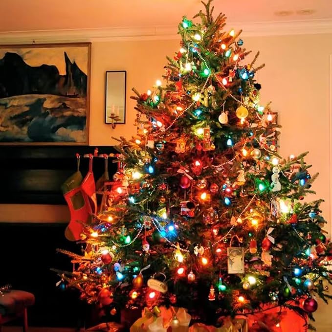 25 Pack C9 LED Replacement Christmas Light Bulbs, E17 Base Led Bulb Outdoor Christmas Lights, Waterproof Commercial Grade Holiday Decoration Replacement Bulbs for String Lights (Green)