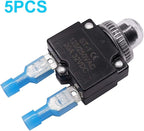 mxuteuk 5Pcs 20Amp Circuit Breakers Push Button Manual Reset 125/250V AC 32V DC,Overload Protector Switch Thermal Circuit Breakers with Quick Connect Terminals and Waterproof Button Caps ST1-5-20A