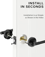 Asidrama 1 Pack Privacy Door Handles with Lock, Black Door Handles Interior for Bedroom or Bathroom, Heavy Duty Door Lever with Reversible Interior Door Handle for Left Right Sided Doors ADL0013