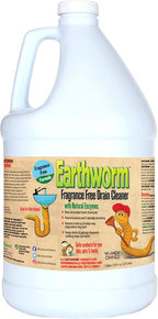 Earthworm Fragrance Free Drain Cleaner - Drain Opener - Natural Enzymes, Environmentally Responsible, Safer for Pets and Kids - 1 Gallon