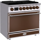 Akicon 36" Freestanding Gas Cooktop Oven Combo, Features 6 Sealed Burners, 5.2 Cu.ft Rapid Convection Oven, Convertible Fuel (NG/LP), Durable Cast Iron Grating (CFSCFSB3)