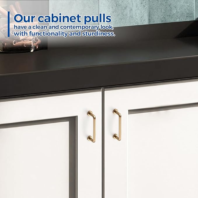 JOY DECOR Cabinet Pulls – 3 Inch Hole Center, Champagne Bronze, 20 Pack, Zinc Alloy Cabinet Handles for Drawers & Cupboard – Vintage Style Hardware for Kitchen, Bathroom, Dresser, Furniture Makeover