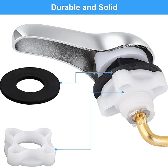 iFealClear 2-Pack Toilet Handle Kit, Universal Front-Mount Flush Lever Replacement, Solid Brass Trip Lever (Chrome)