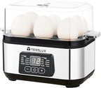 Electric Rapid Egg Cooker, 6 Egg Capacity for Hard Boiled Eggs, Poached Eggs, Scrambled Eggs, or Omelets Maker with Auto Shut Off (Sliver)