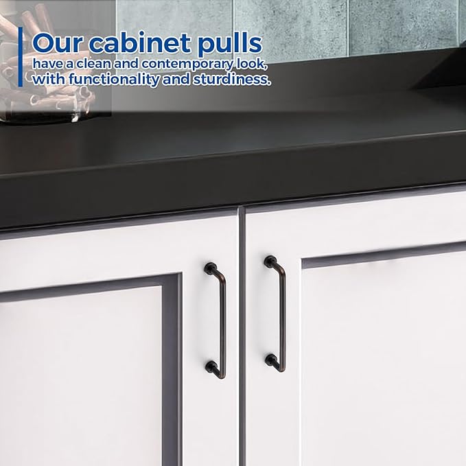 JOY DECOR Cabinet Pulls – 5 Inch Hole Center, Oil Rubbed Bronze, 10 Pack, Zinc Alloy Cabinet Handles for Drawers & Cupboard – Vintage Style Hardware for Kitchen, Bathroom, Dresser, Furniture Makeover