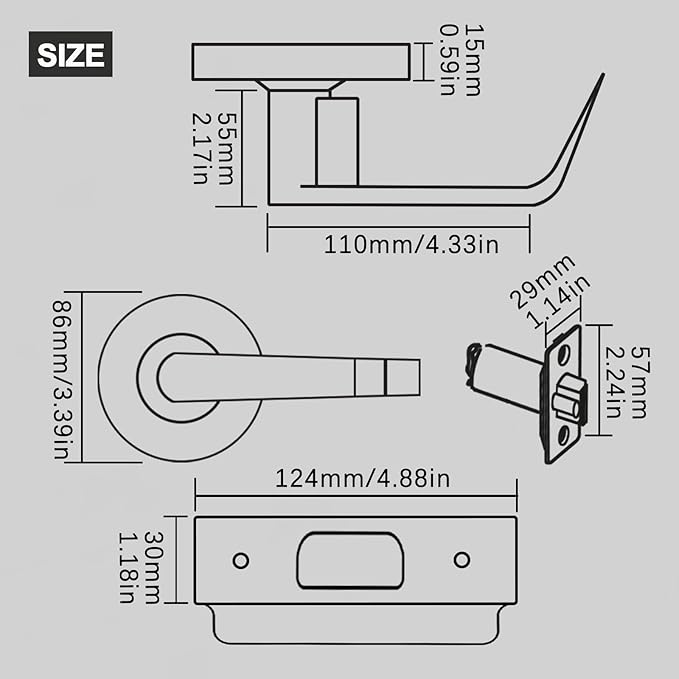 Passage Commercial Door Locks Heavy Duty Grade 2 Lever, Non-Handed, UL 3 Hour Fire Rated, ADA Compliant, Satin Chrome Finish 26D, 2-3/4''Backset, X-XG-PS-70