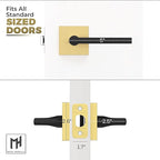Mega Handles Prime Passage Lever Door Handle for Closet or French Doors, Single Side Door Levers, Fits All Standard Door Sizes, Covered Screws Included - Satin Brass/Matte Black (1 Pack) 5"