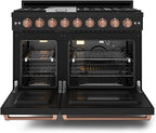 Gordon Ramsay by THOR Kitchen 48 Inch Professional Gas Range with Double Oven in Black/Rose Gold