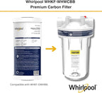 Whirlpool 10" x 4.5" Premium Carbon Water Filter WHKF-WHWCBB, NSF Certified 5 Micron Reduces Chlorine and Sediment, 6-Month Life, Large Capacity Replacement Cartridge Fits Most Home Filter Housings