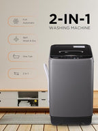 17.7 lbs Full-Automatic Washing Machine with LED Display, Laundry Washer with Drain Pump, 10 Wash Programs 8 Water Levels Washer & Spinner for Home, Apartment, Dorms, Grey