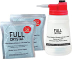Full Crystal Window Cleaning Kit- 8 oz Glass Cleaner and Bottle with 27ft Reach will clean up to 40 Windows- Scrub Free, Rinse Free Glass Cleaner Spray Removes Dirt, Grime and Water Deposits