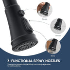 WEWE Vintage Kitchen Faucet with Pull Down Sprayer, Stainless Steel 1 or 3 Hole High Arc Single Handle Antique Sink Faucet for Classic Modern Ktichen, Matte Black