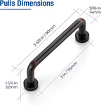 JOY DECOR Cabinet Pulls – 3 Inch Hole Center, Oil Rubbed Bronze, 15 Pack, Zinc Alloy Cabinet Handles for Drawers & Cupboard – Vintage Style Hardware for Kitchen, Bathroom, Dresser, Furniture Makeover