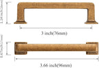 10 Pack Antique Brass Cabinet Pulls 3 Inch Kitchen Cabinet Handles Vintage Drawer Pulls Kitchen Handles for Cabinets Retro Dresser Pulls Drawer Handle