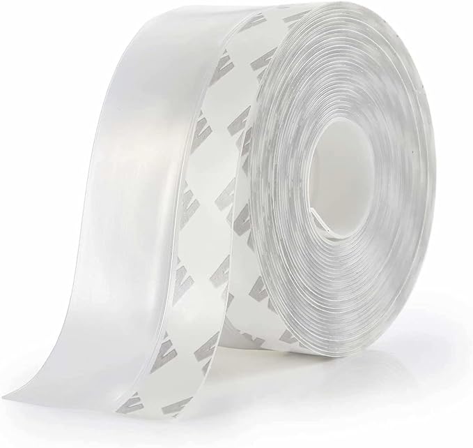 Weather Stripping Door Seal Strip,Door Strip Bottom for Doors Silicone Sealing Sticker Adhesive for Doors and Windows Gaps of Anti-Collision Silicone 5M/16FT (45MM, Transparent)
