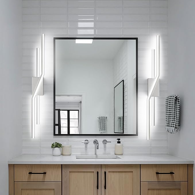 SOLFART 40 Inch Bathroom Light Fixtures Vanity Lights Over Mirror Brushed Nickel LED Light Fixtures Vanity Lights for Bathroom DIM