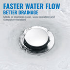 ALEASHA Pop Up Sink Drain Without Overflow, Bathroom Sink Drain Vessel Sink Stopper Pop Up Sink Drain Stopper, Pop Up Drain for Bathroom Sink Drain Strainer for Hair Catcher,Chrome